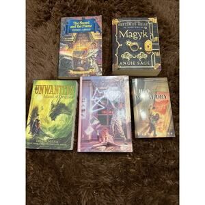 Lot of 5 Young Adult Sci Fi Fantasy Novels Paperback & Hardcover Wizad Dragon...